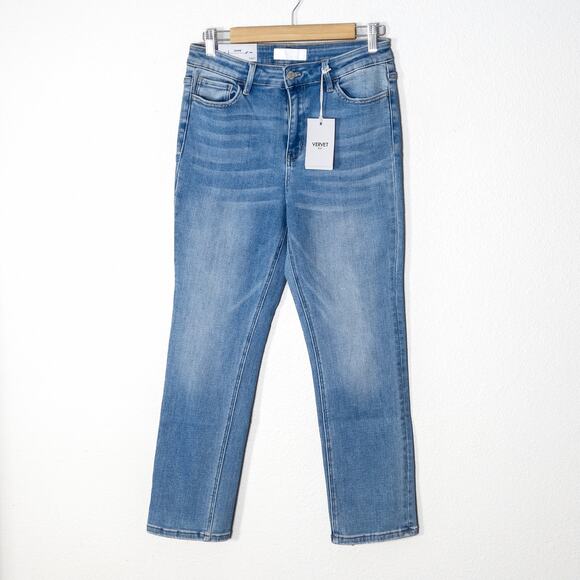 VERVET BY FLYING MONKEY Denim - NEW Vervet Blue Women’s Jeans Jeanne High Rise Stretch Slim Straight Size 29